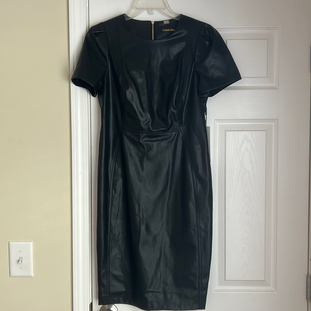 Calvin Klein Black Leather Dress
